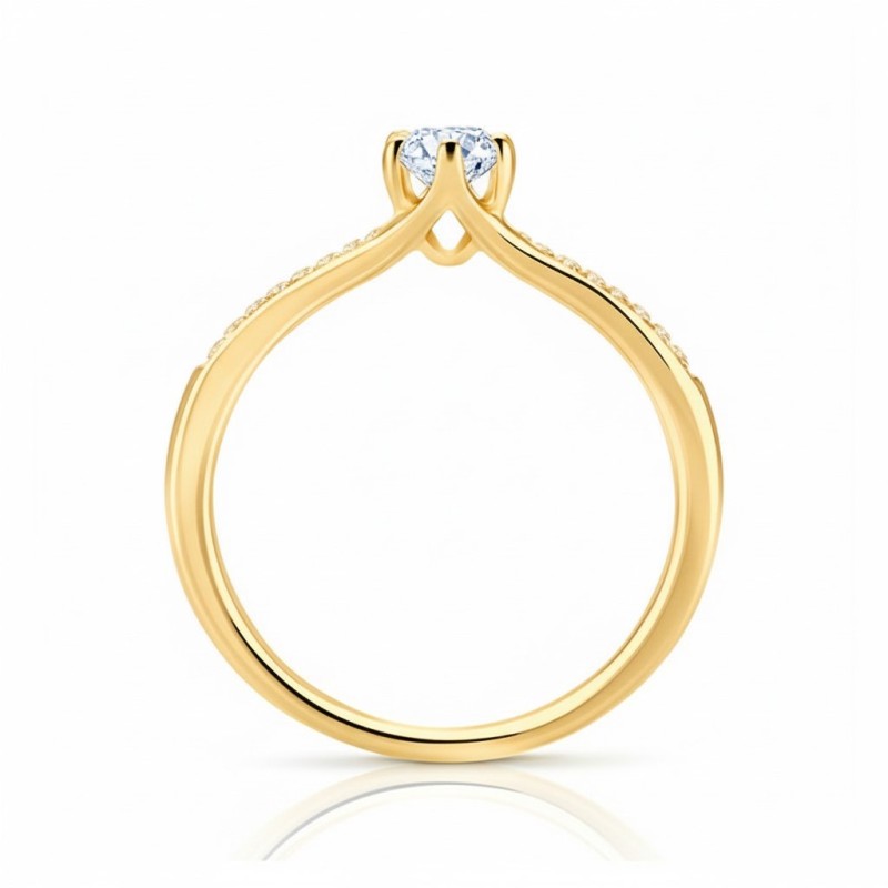 anillo elegante oro brillantes