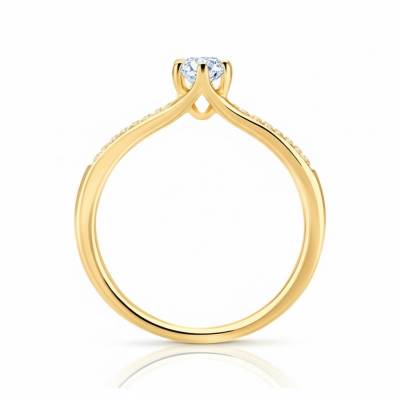 anillo elegante oro brillantes