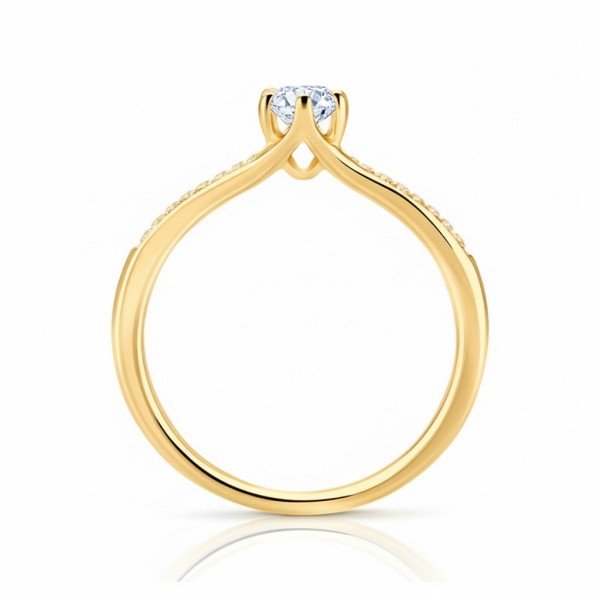anillo elegante oro brillantes