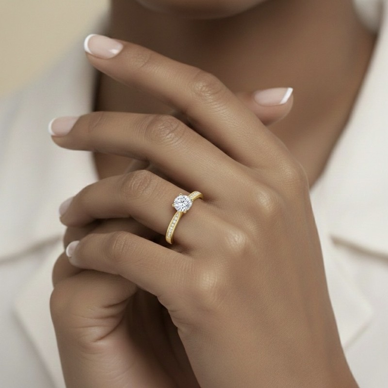 sortija brillantes oro amarillo boston