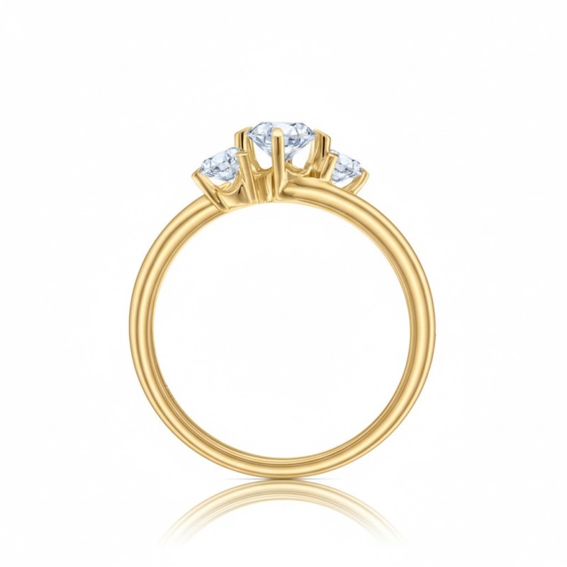 anillo oro tres brillantes