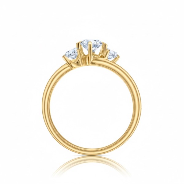 anillo oro tres brillantes