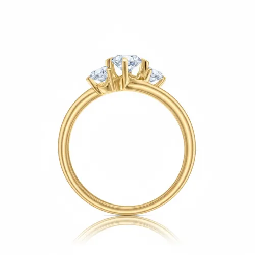 anillo oro tres brillantes