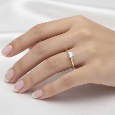 Solitario "Lesath" de compromiso oro y diamante desde 0.30 ct
