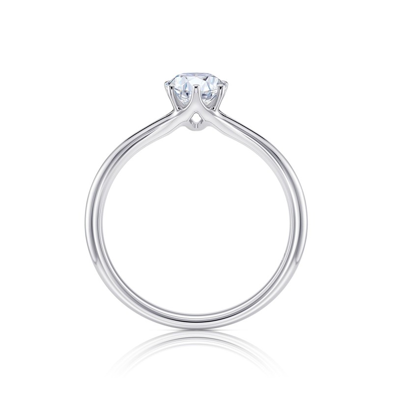 anillo con diamante seis garras