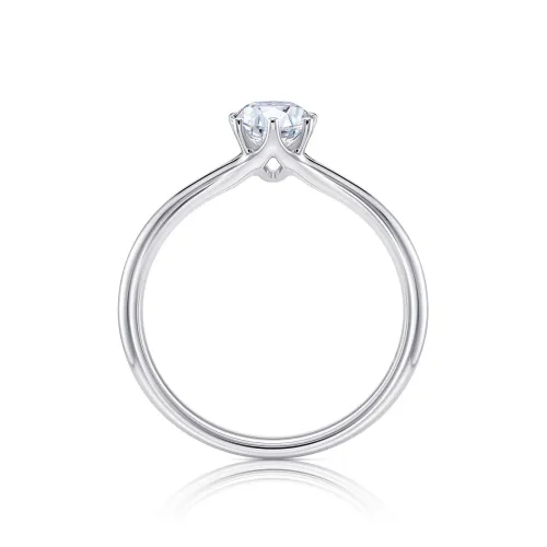 anillo con diamante seis garras