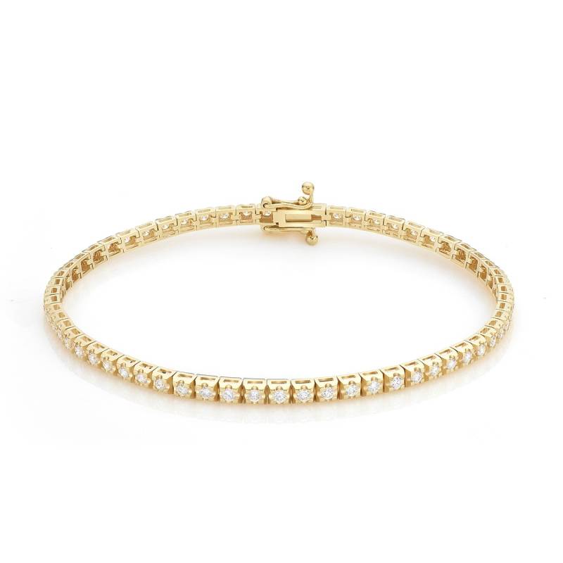 Pulsera de diamantes tipo tenis en oro amarillo de 18 quilates - Jorge Juan Joyeros