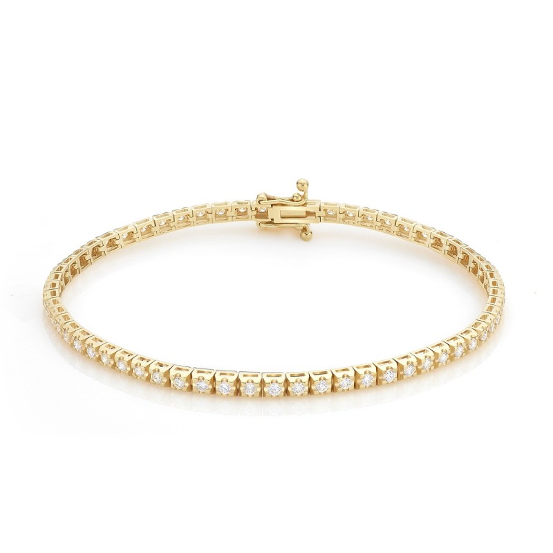 Pulsera de diamantes tipo tenis en oro amarillo de 18 quilates - Jorge Juan Joyeros