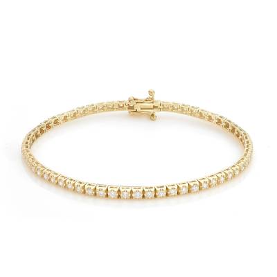Pulsera de diamantes tipo tenis en oro amarillo de 18 quilates - Jorge Juan Joyeros