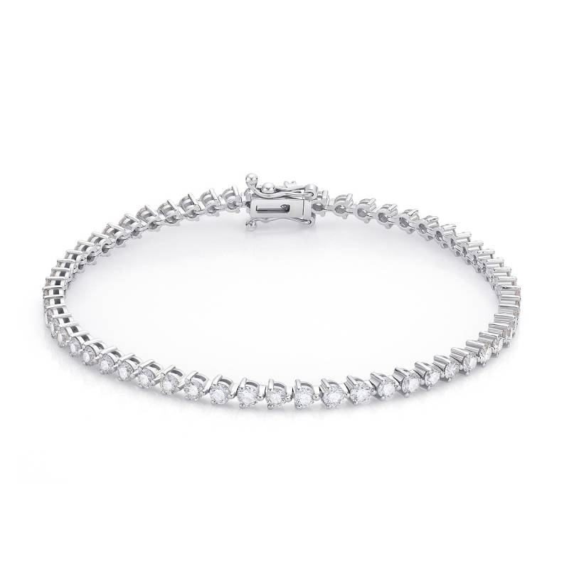 Pulsera Riviere de diamantes y oro blanco de 18 quilates estilo Tenis.