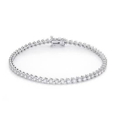 Pulsera Riviere de diamantes y oro blanco de 18 quilates estilo Tenis.