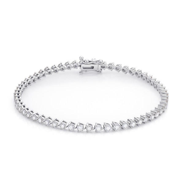 Pulsera Riviere de diamantes y oro blanco de 18 quilates estilo Tenis.