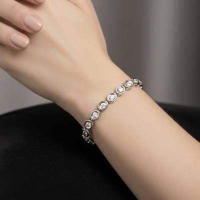 Pulsera Riviere diamantes brillantes mano