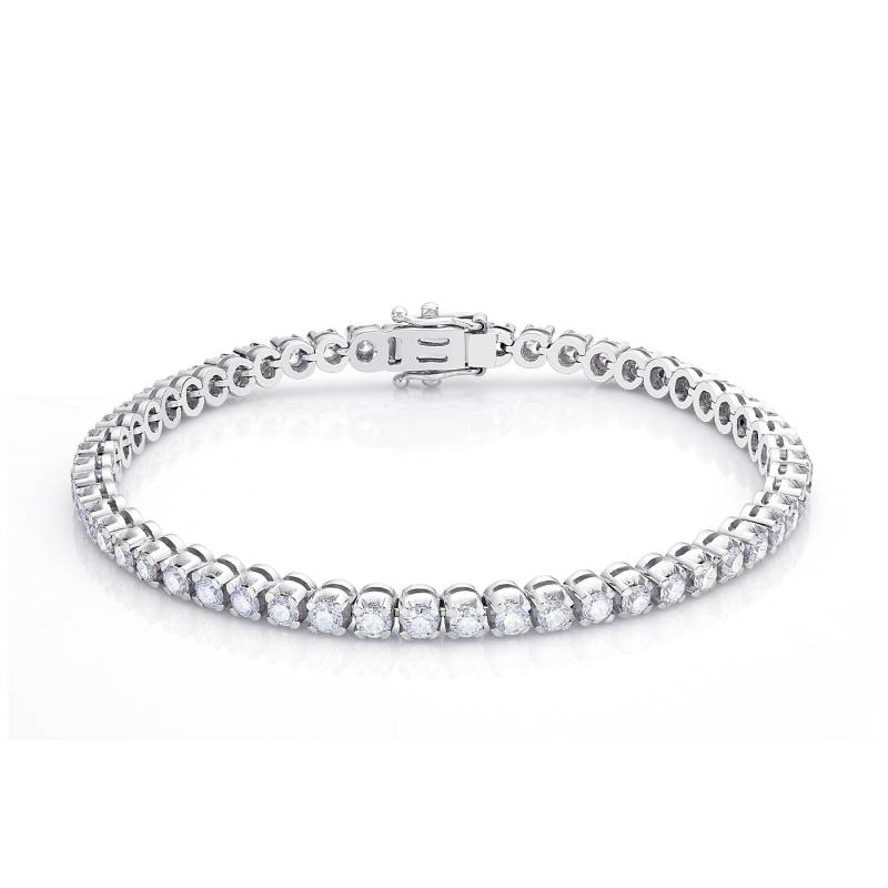 Pulsera Riviere de diamantes Midori en oro blanco de 18k