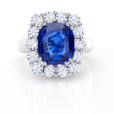 anillo zafiro ceylan y brillantes