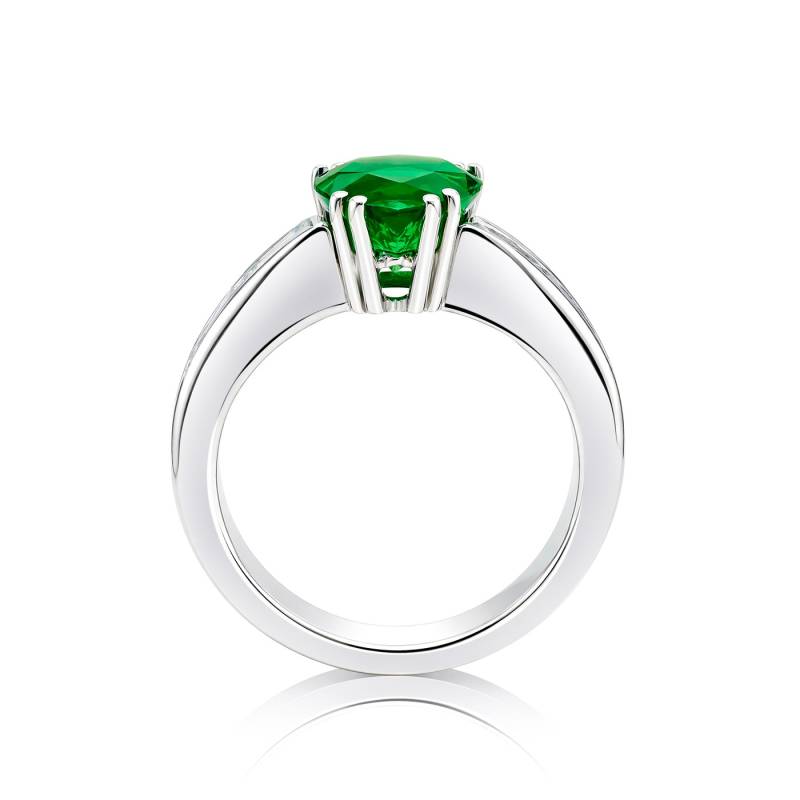 anillo esmeralda perilla oro blanco Jorge Juan