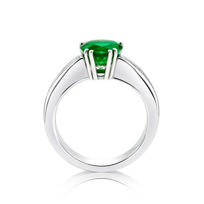 anillo esmeralda perilla oro blanco Jorge Juan