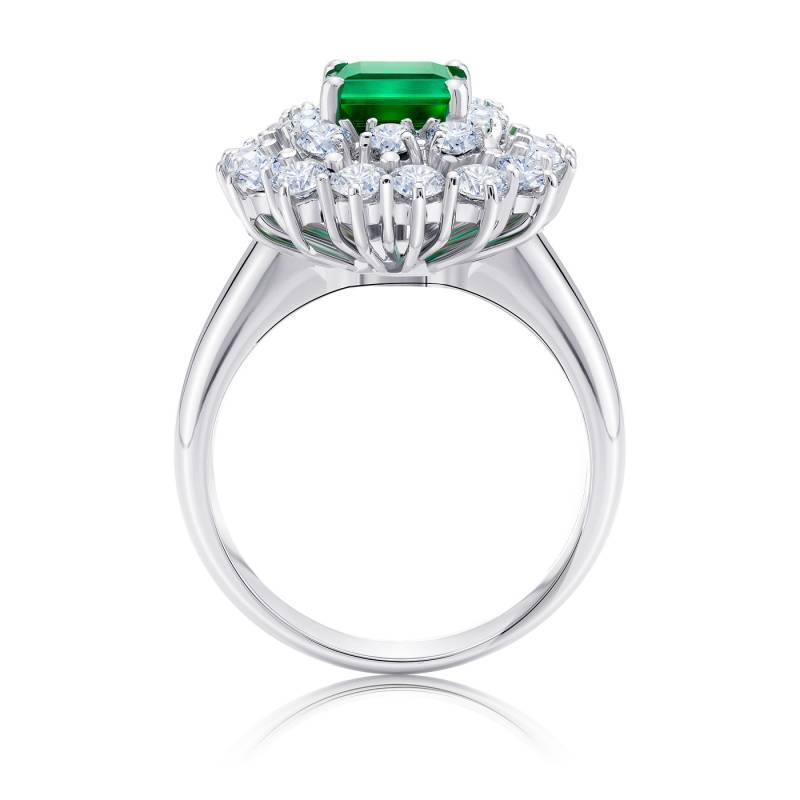 anillo esmeralda y orla de brillantes