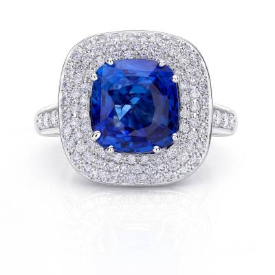 anillo zafiro ceylan con brillantes