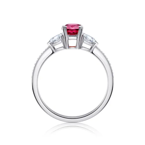 anillo rubi sangre de pichón y diamantes