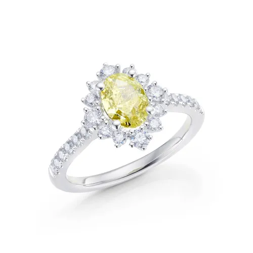 anillo con diamante amarillo certificado