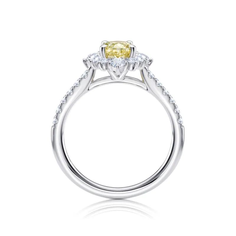anillo diamante amarillo natural