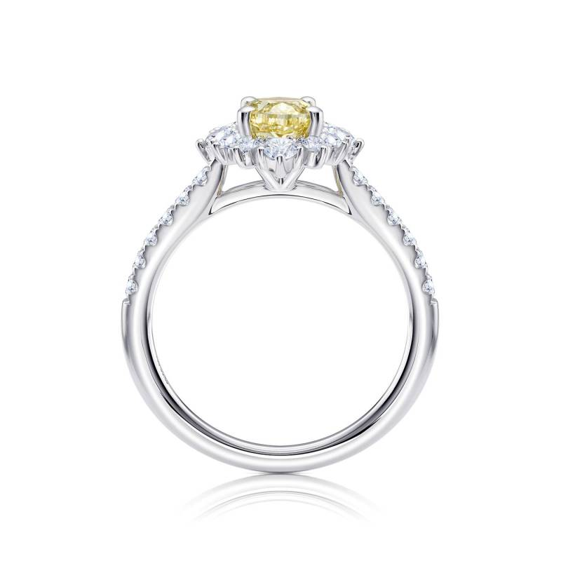 anillo diamante amarillo natural