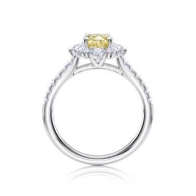 anillo diamante amarillo natural