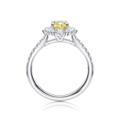 anillo diamante amarillo natural