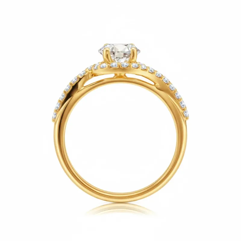 anillo oro amarillo y diamantes naturales