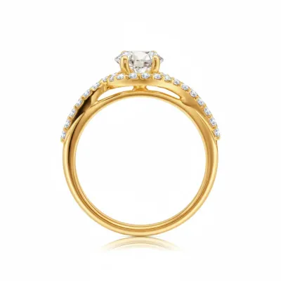 anillo oro amarillo y diamantes naturales
