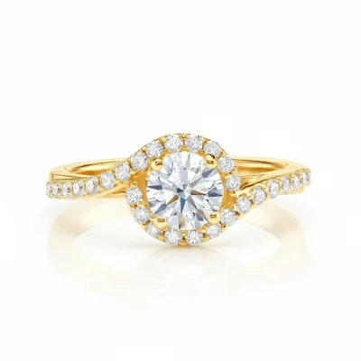 anillo oro y diamantes