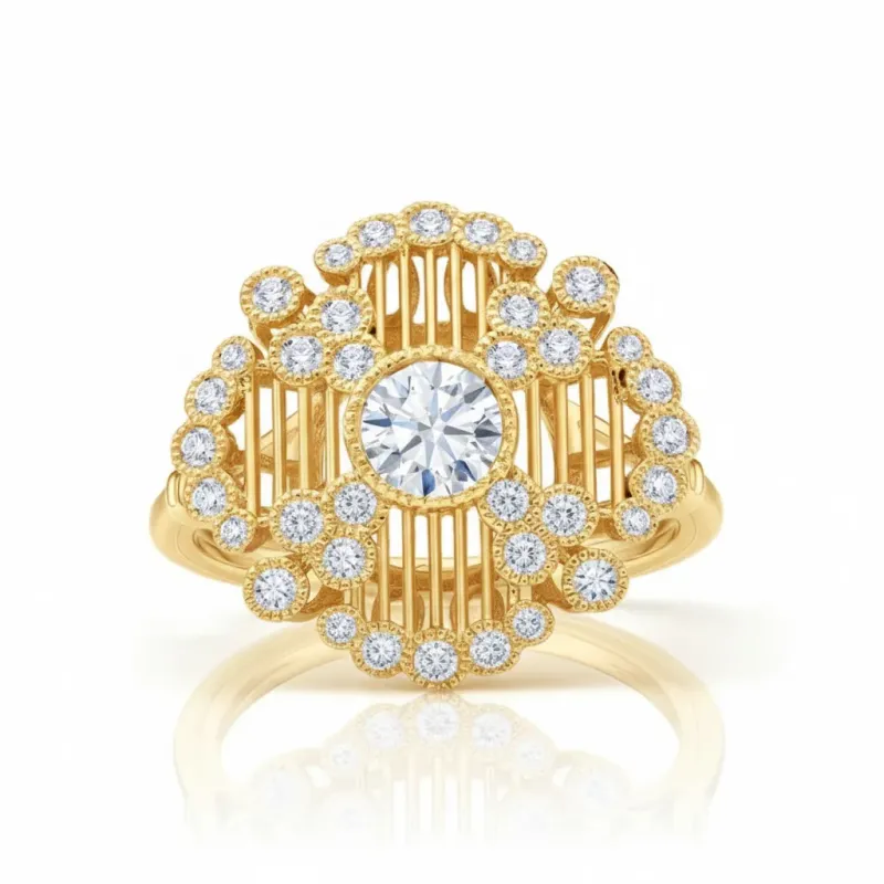 anillo estilo vintage con brillantes