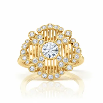 anillo estilo vintage con brillantes