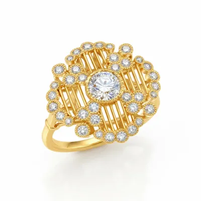 anillo oro amarillo estilo vintage
