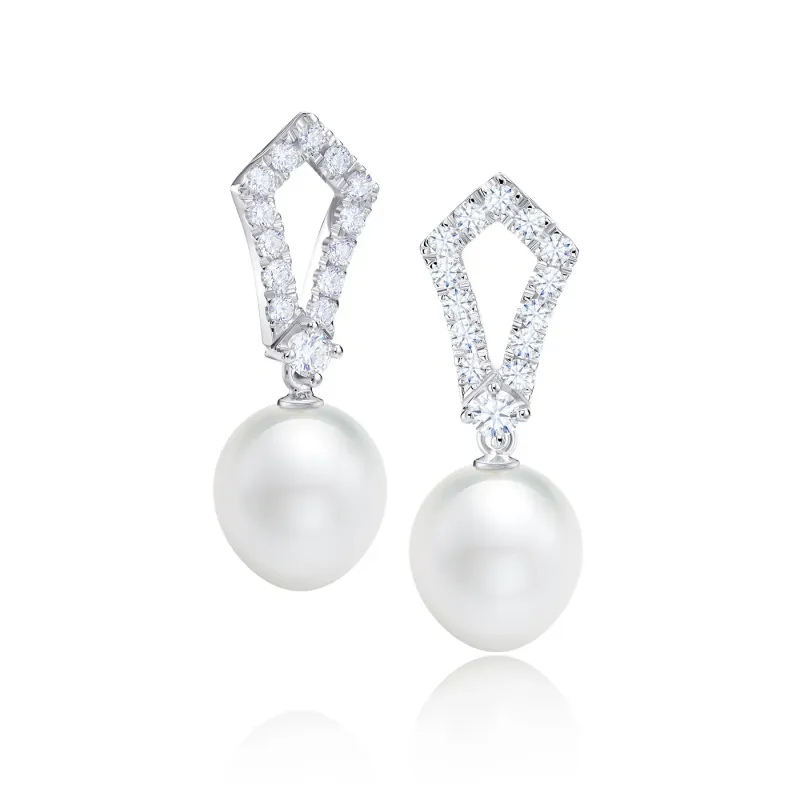 pendientes perlas australianas oro blanco