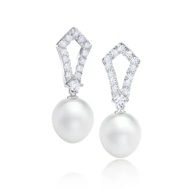 pendientes perlas australianas oro blanco