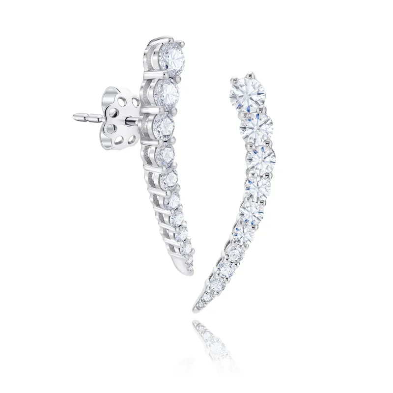 pendientes trepadores con brillantes