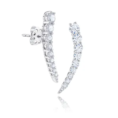 pendientes trepadores con brillantes