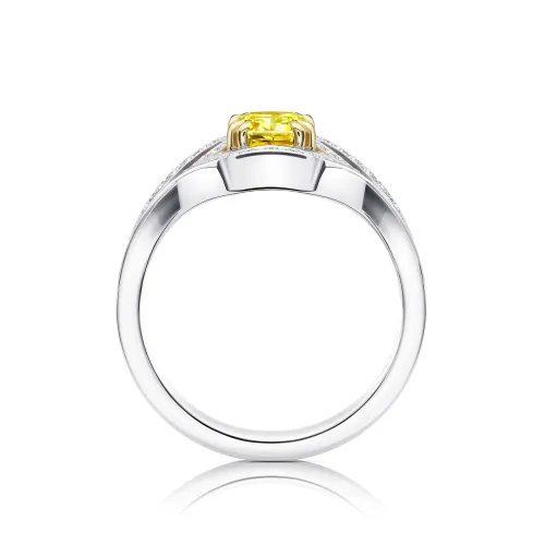 anillo fancy yellow radiant natural