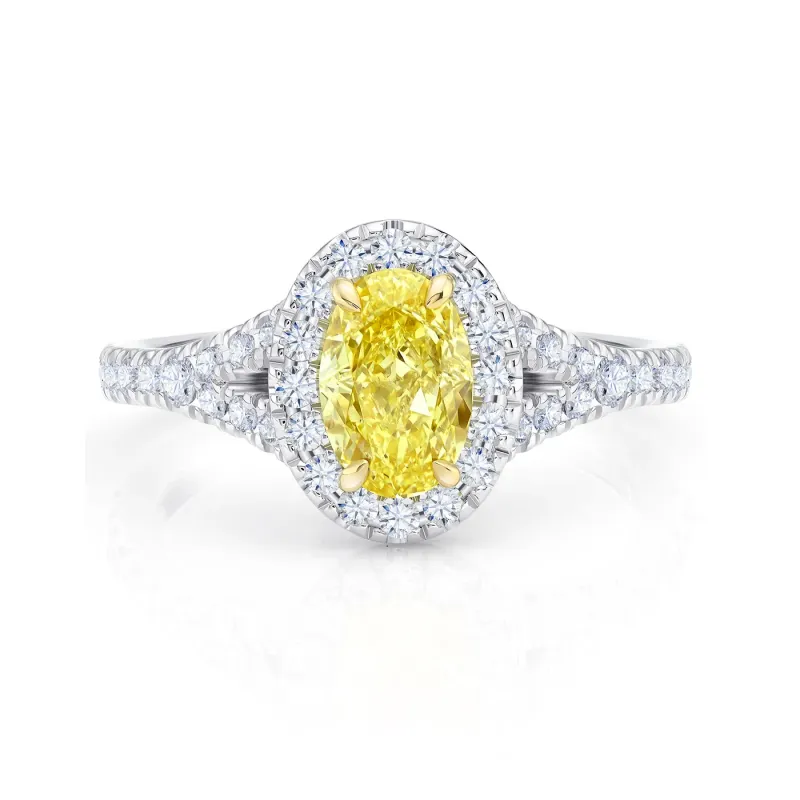 anillo diamante oval amarillo natural fancy yellow