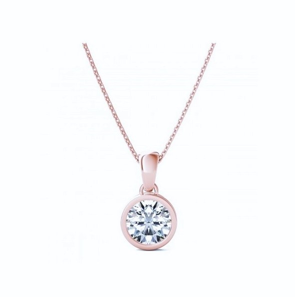 Colgante de oro rosa con diamante