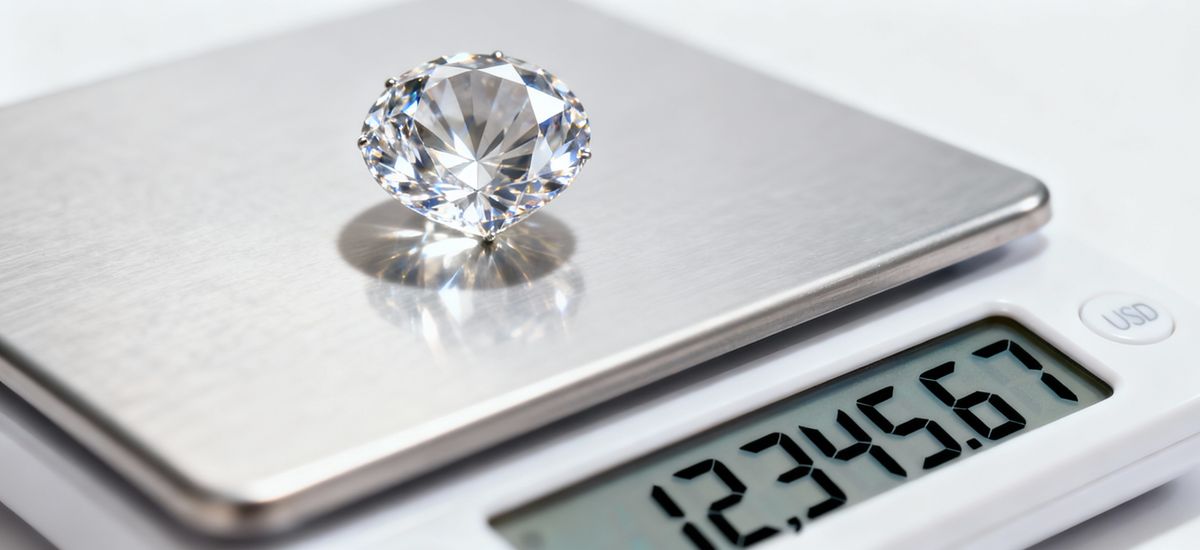 un diamente con su peso y su precio