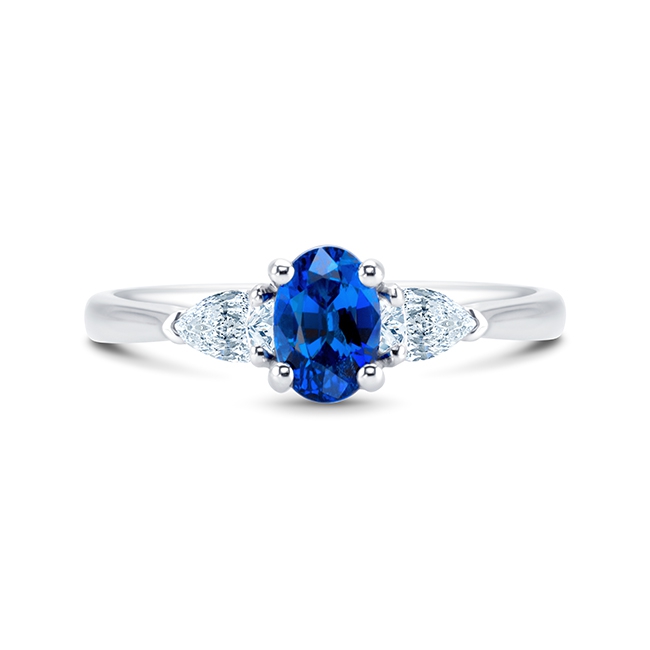 Anillos con zafiros azules clearance