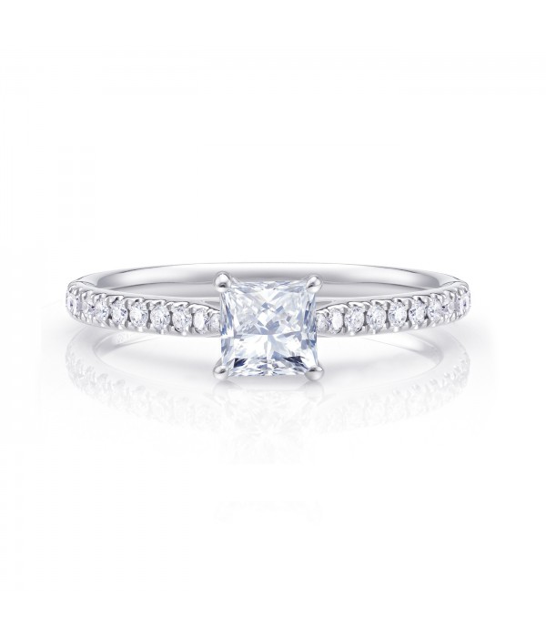 Sortija "Itami" de oro blanco 18K con diamantes - SR-58