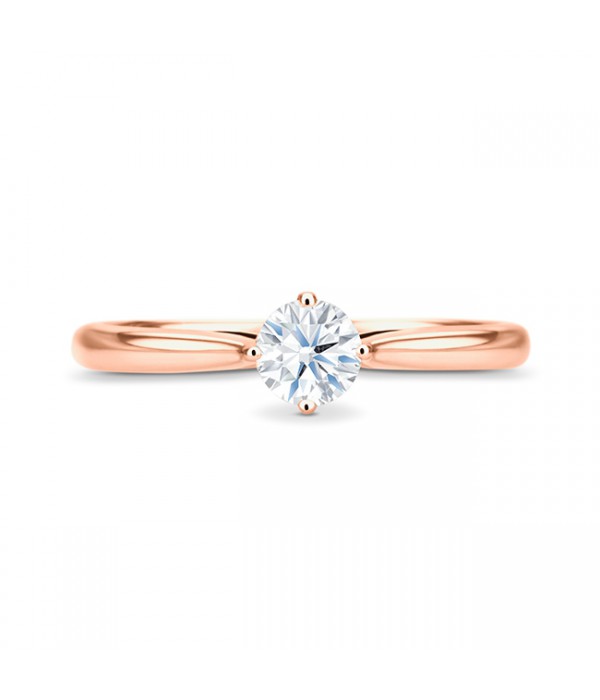 Solitario oro rosa con un brillante de 0.10 quilates "Glow"