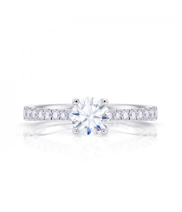 Sortija "Doha" compromiso de oro blanco y diamantes - SR 143