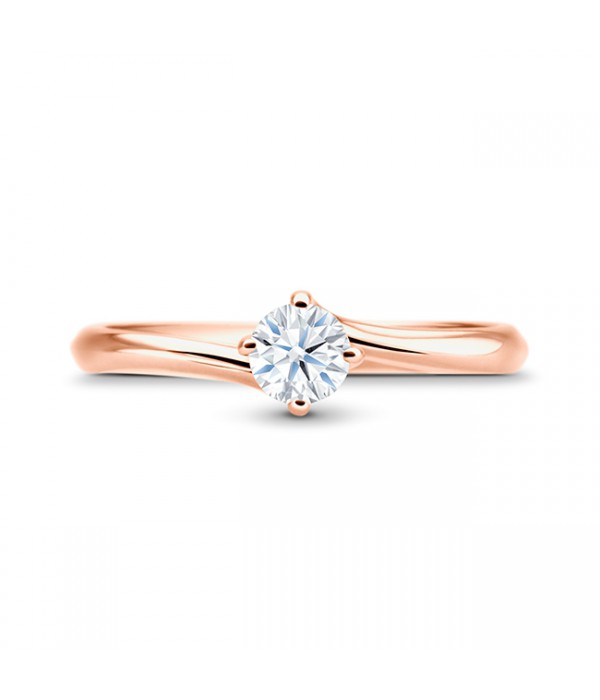 Anillo de oro con un brillante elegante y discreto "ARBA-ROSE"