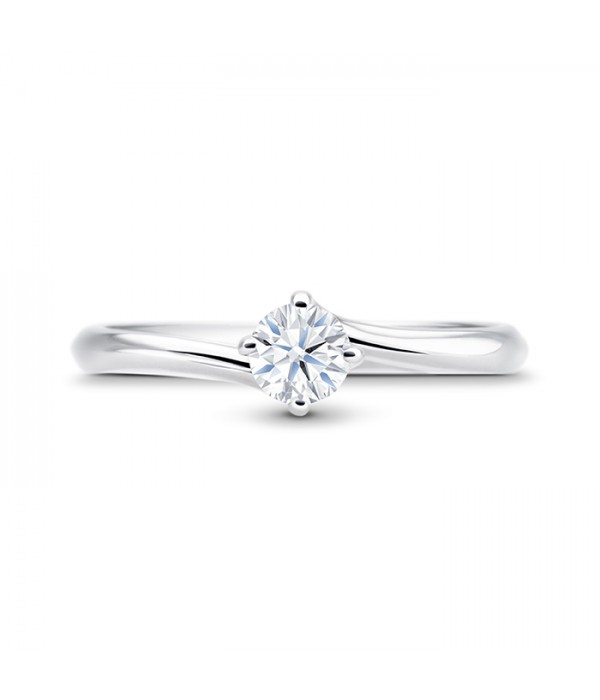 Anillo Solitario oro blanco y brillante central 0.15 cts