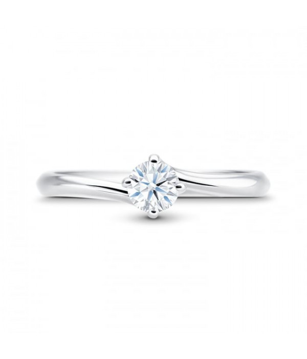 Solitario sortija de compromiso de oro blanco 18K con diamante 0.15 F - VS1 - SR 11